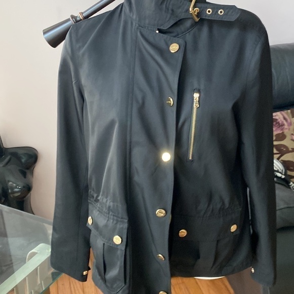 LAUREN Ralph Lauren golden logo branded hardware coat jacket black Sz US S - Picture 3 of 17